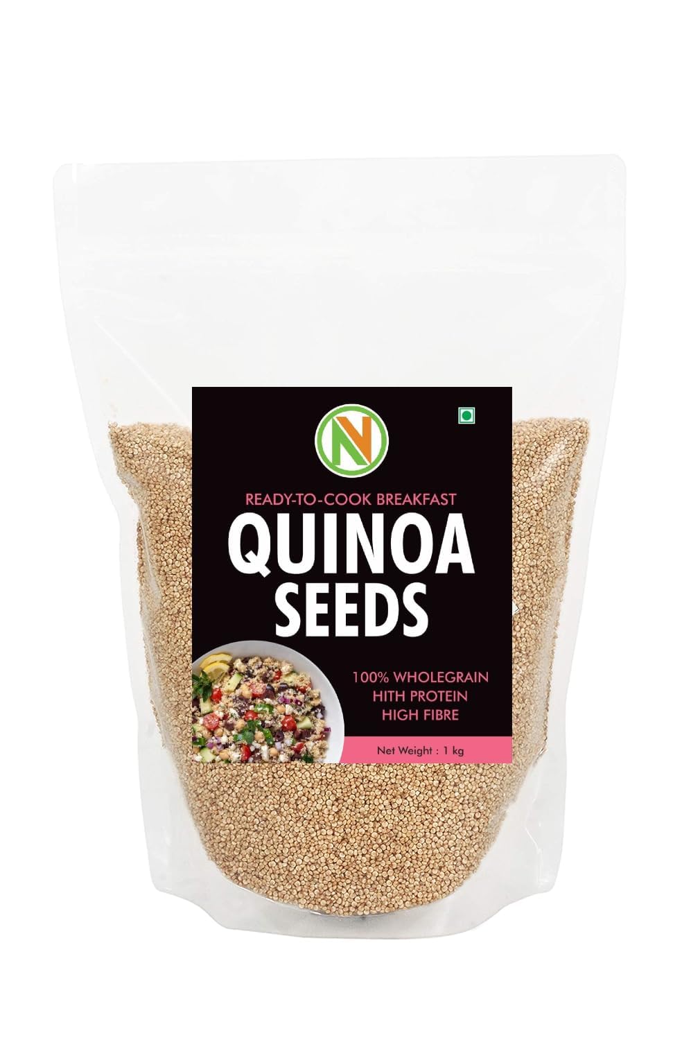 Nature Vit Quinoa Seeds 10 Kg (1Kg x 10 Packets) | High Protein Gluten-Free Superfood | Ideal For Weight Loss & Healthy Diet | Vegan & Fiber-Rich Grain Substitute
