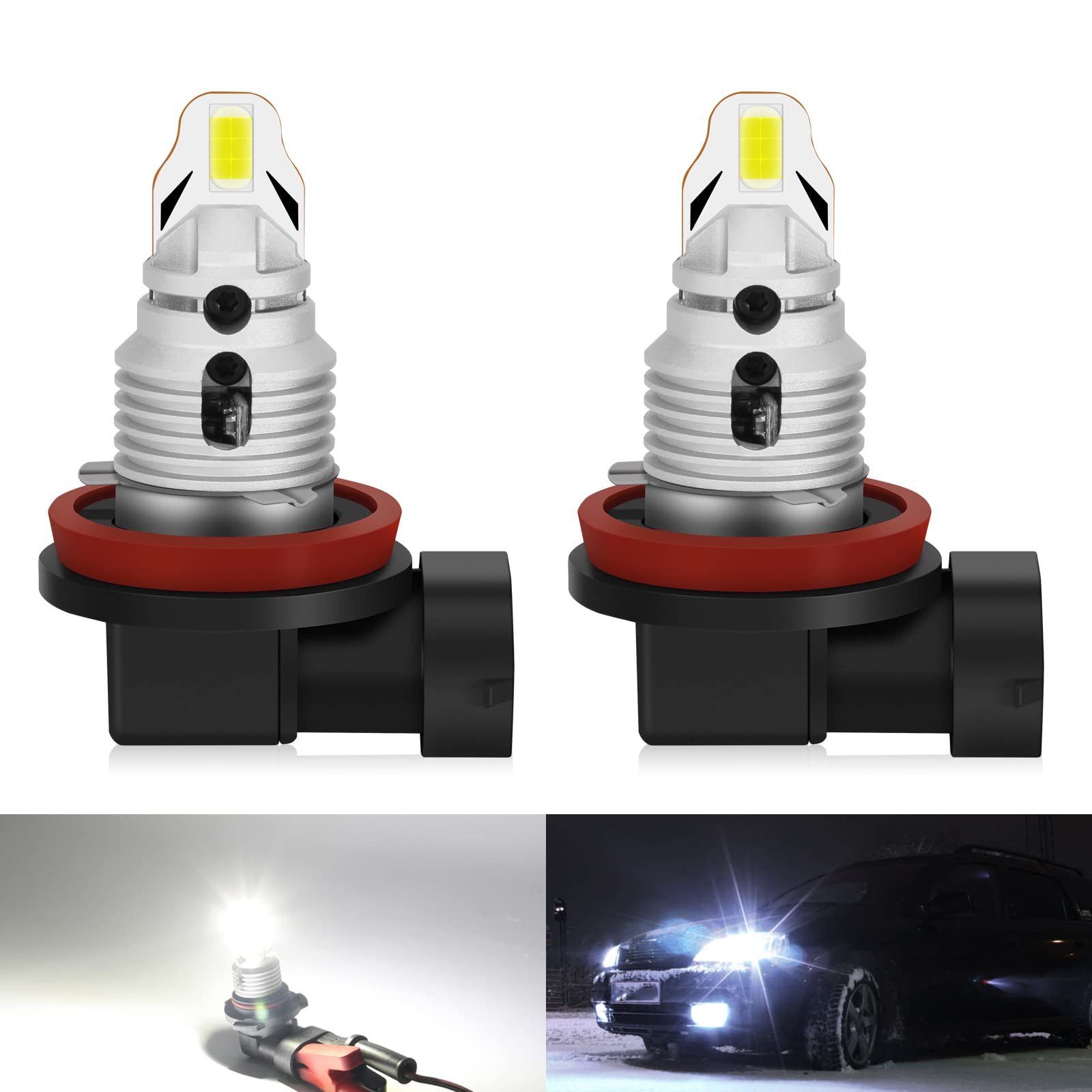 Sponsored Ad – OPP ULITE H8 H9 H11 LED Fog Light Bulbs 6500K Xenon White 25W High Power 5000LM Extremely Bright Canbus 3570 CSP Chips Car LED Bulbs Replace for Fog Light Daytime Running Light DRL (Pack of 2)