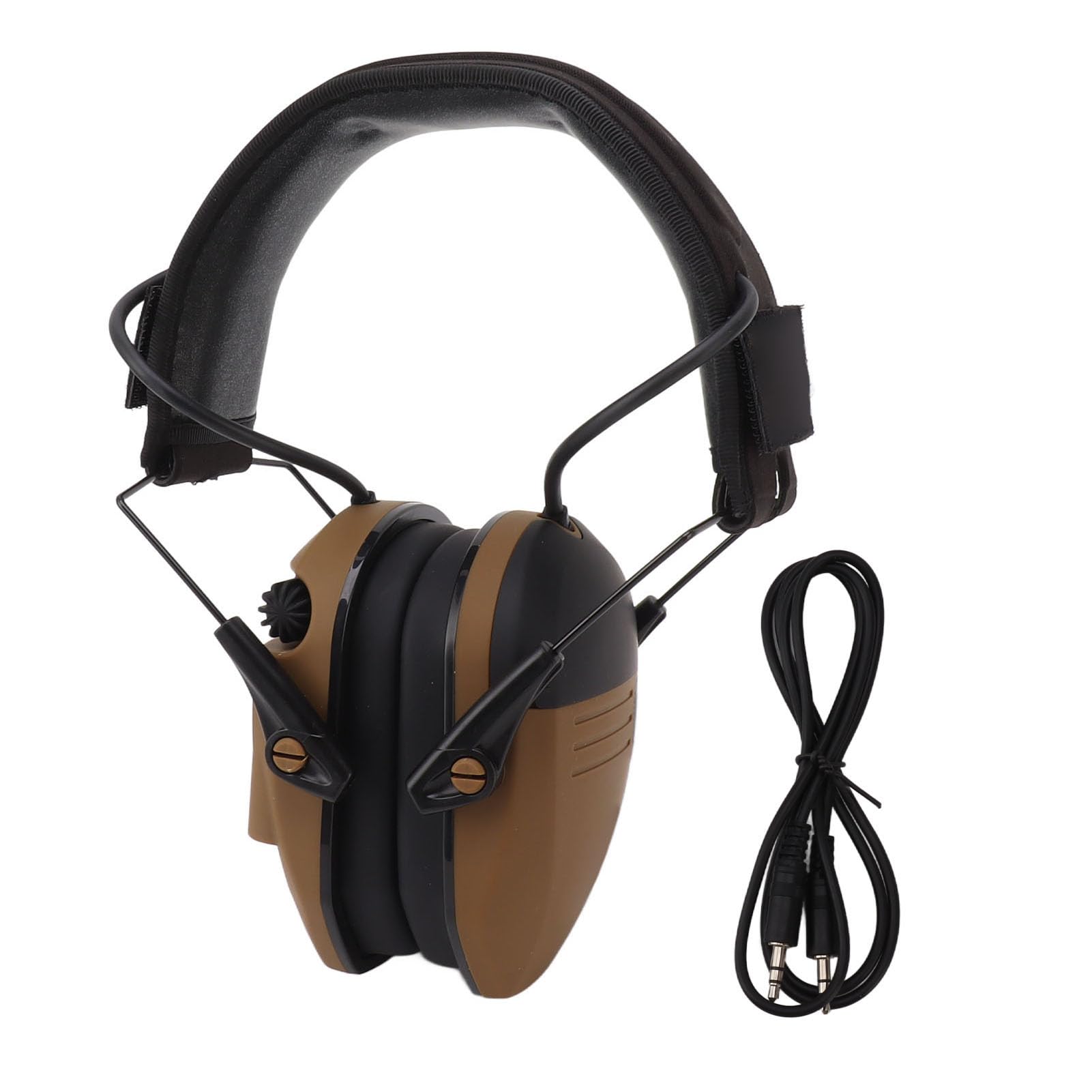 Haofy Protección Auditiva Electrónica con Micrófono Direccional Amplificación de Sonido de 82 DB Diseño ABS Plegable para Campo de Tiro, Trabajo Al Aire Libre, Almacenamiento Compacto (Caqui)