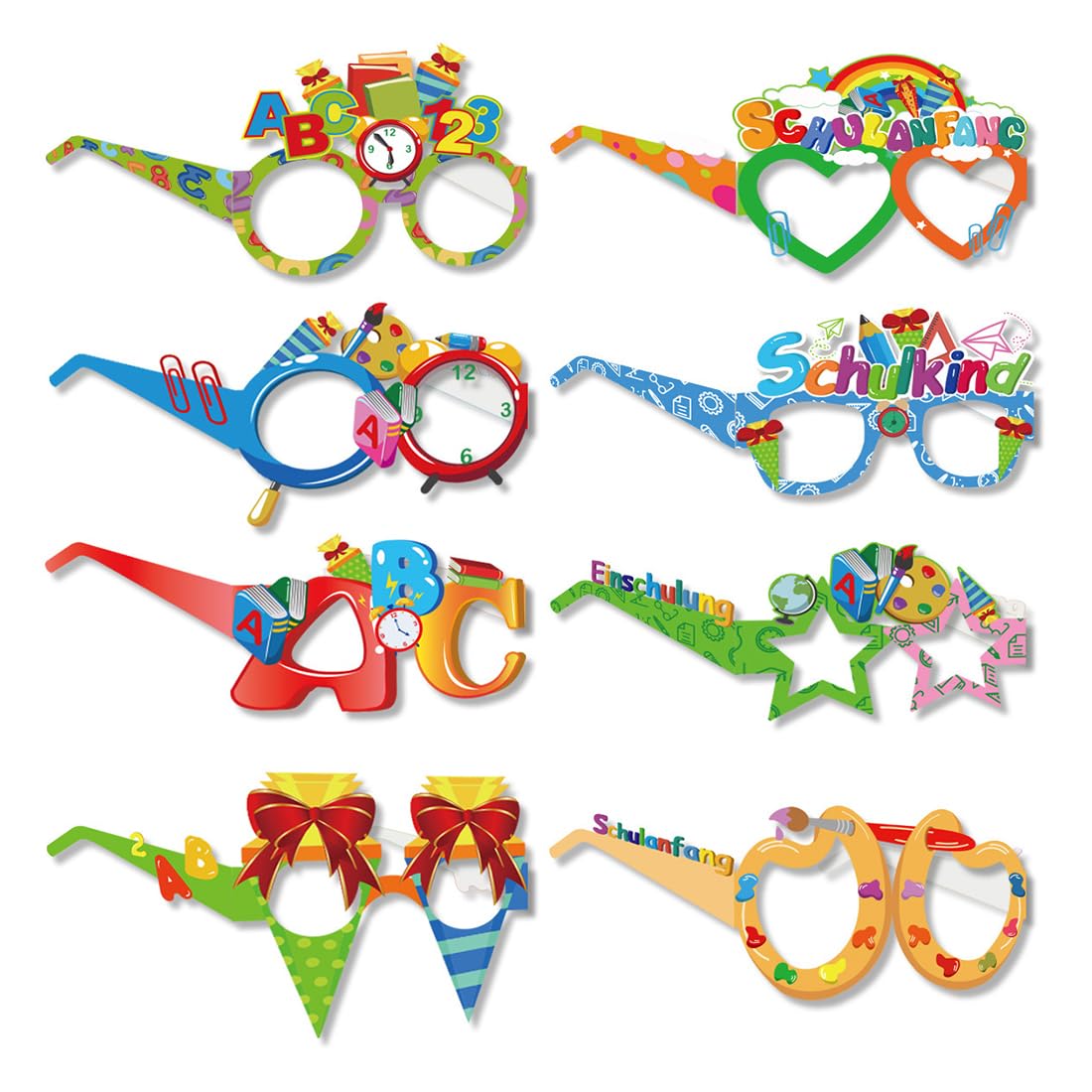 8 Unidades De Gafas Decorativas Para El Comienzo Del Colegio, Gafas Para Niños Escolares, Introducción Escolar, Regalos Para Niñas Y Jóvenes, Fiestas De Verano Accesorios.