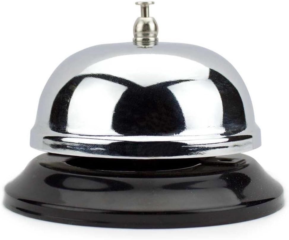 Chrome Service Bell with Black Base by Lansky Office Supplies (10cm) by Lansky Office Supplies