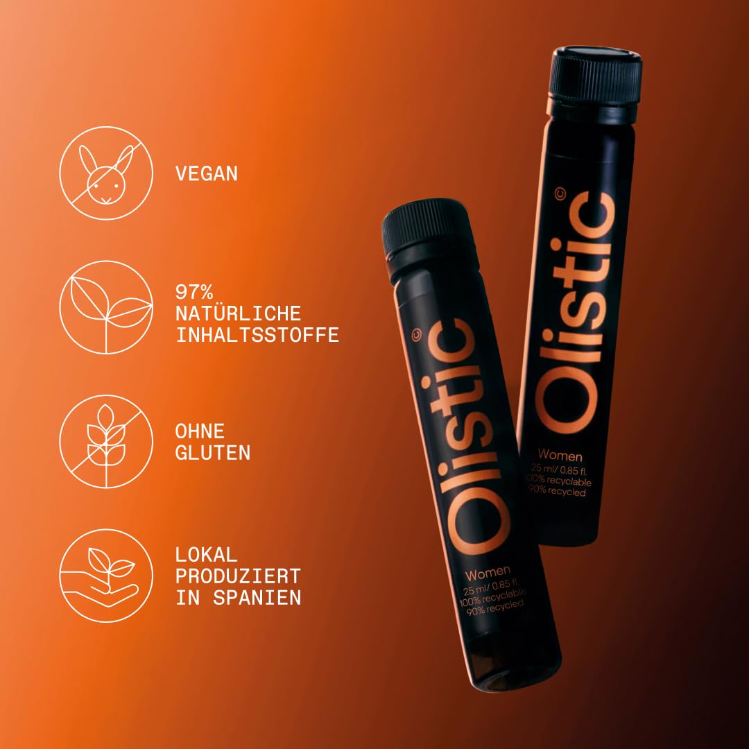 Olistic for WOMEN – 28 Vials für natürlich gesundes Haar - Wissenschaftlich entwickelt und in Europa hergestellt mit Komplex aus über 30 natürlichen, veganen Wirkstoffen inkl. Biotin