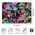 Avezano Neon Glow in The Dark Backdrop Paint Splatter Graffiti Glow Party 80s 90s Themed Birthday Background Colorful Neon Party Birthday Backdrops Photo Studio Props 7x5 ft - Image 4