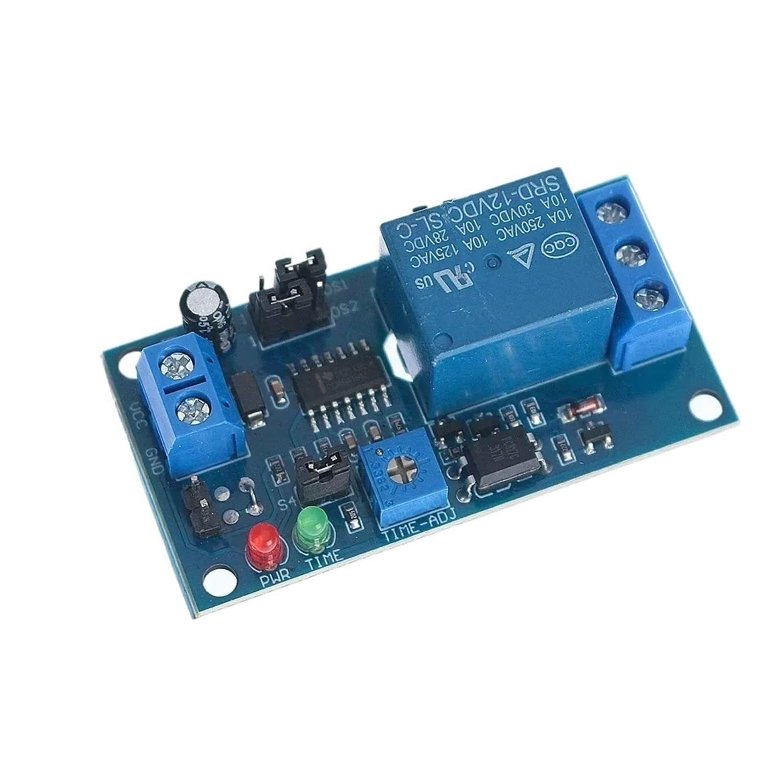 DC5V/12V Zeitrelaismodul Normal geöffnet Zeitverzögerungsrelais Zeitrelais-Steuerschalter Einstellbares Potentiometer LED-Anzeige(12V)