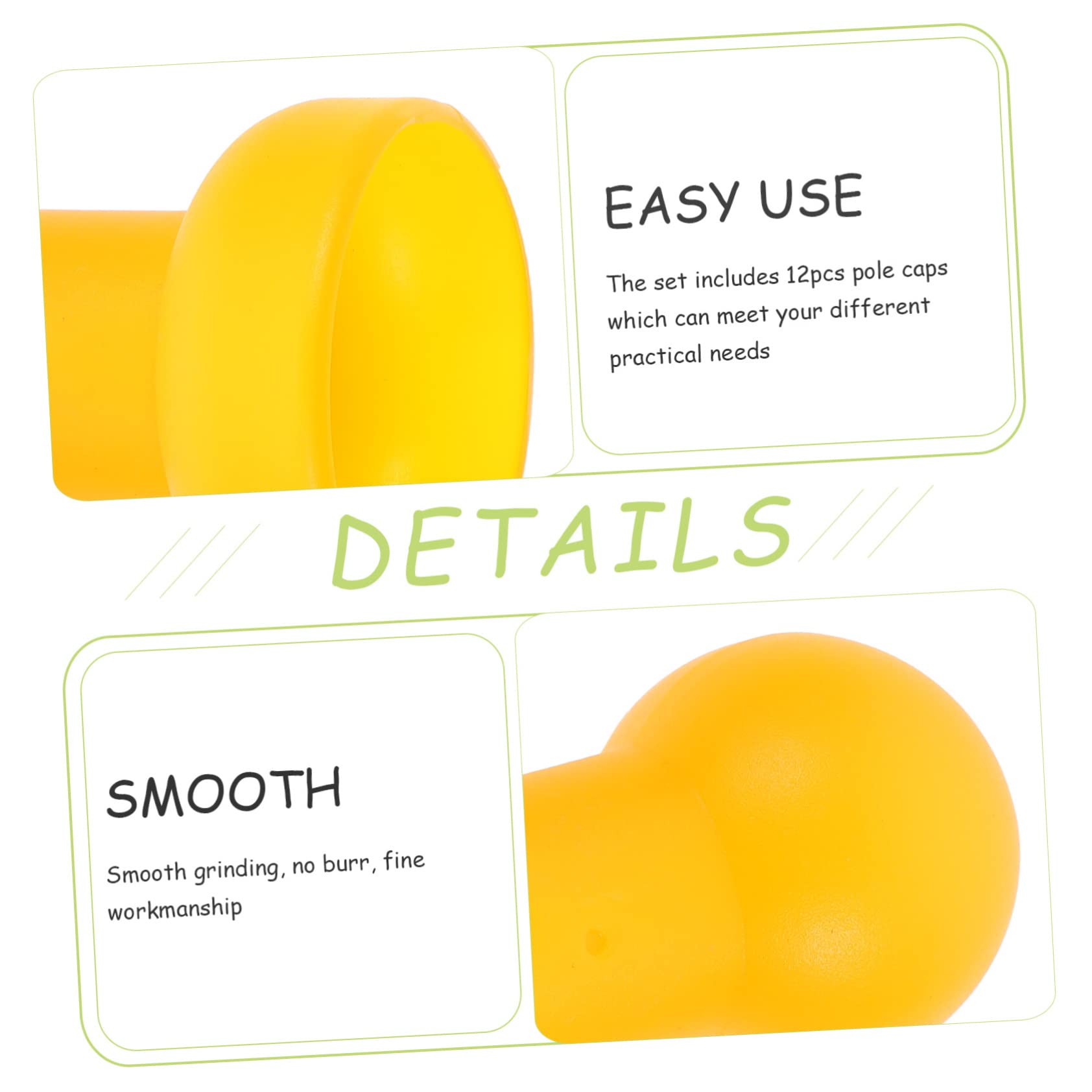 KICHOUSE 12Pcs Durable Plastic Trampoline Pole Caps Easy Installation Enclosure Accessory Replacement Parts for Secure Connections for Trampoline Safety and Stability