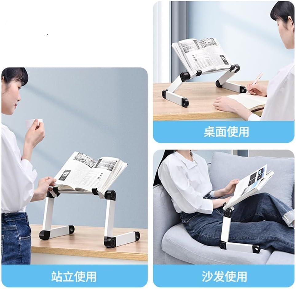 Adjustable and Stable Desktop Reading Stand, Foldable Storage Laptop Tablet, Elevated
