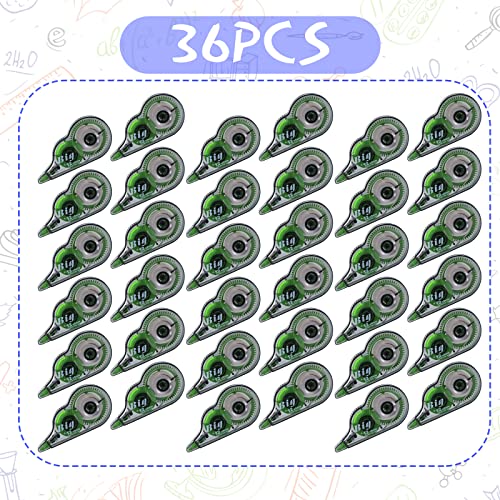 Image of Yexiya 36 Pieces Correction Tapes Original Correction Wide Eraser Applicator Easy to Use Applicator Translucent Tapes Shows for Office Note Journal Scrapbooking, 0.2 Inch x 39.4 Feet