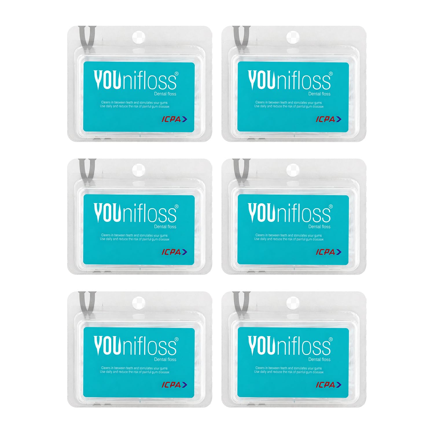 ICPA Younifloss | Dental Floss Picks & Single Thread Tooth Cleaning toothpick Cleaners,Oral Hygiene Tool | 50 Pcs per pack | Plaque & Food Remover | Pack of 6-image-43