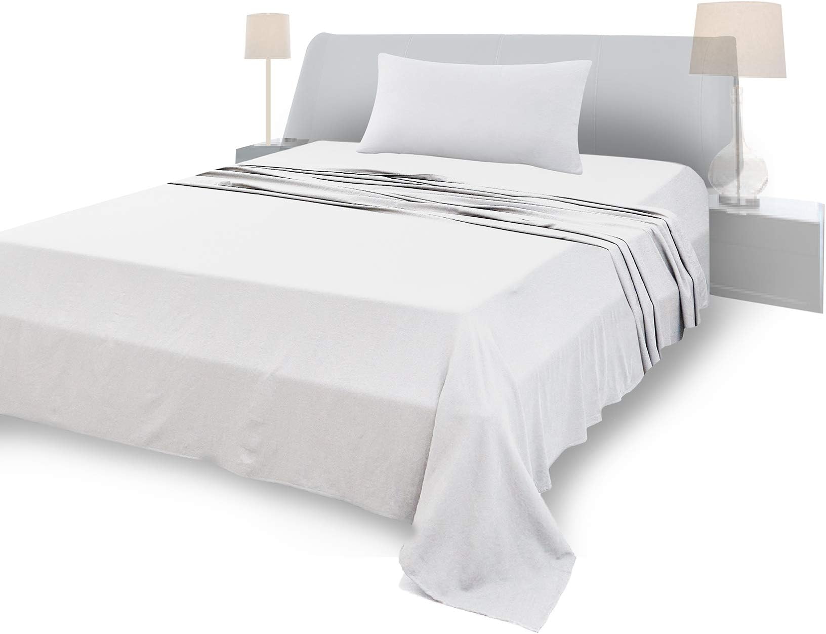 Blumtal - Parure De Lit 135x190 en Microfibre - 3 Pièces - Drap Housse 135x190 Drap Plat 2 Personnes (220x275) 2 Taies d'oreiller 50x80 - Vert d'été