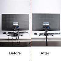 Vista 4 de ZhiYo Funda de cable de 6.6 pies a 1 pulgada, tubo protector de cable para mascotas, envoltura de cable de PC, funda de gestión de cables de Negro