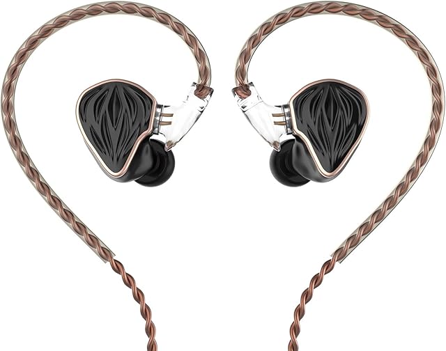 Hidizs MS3 2BA+1DD Hybrid 3 Drivers HiFi in-Ear Monitors Earphone, Detachable 0.78mm 2 Pin Cable Replaceable Pneumatic Sound Tuning Filters for Audiophile Singer Musician (Black, 3.5MM)