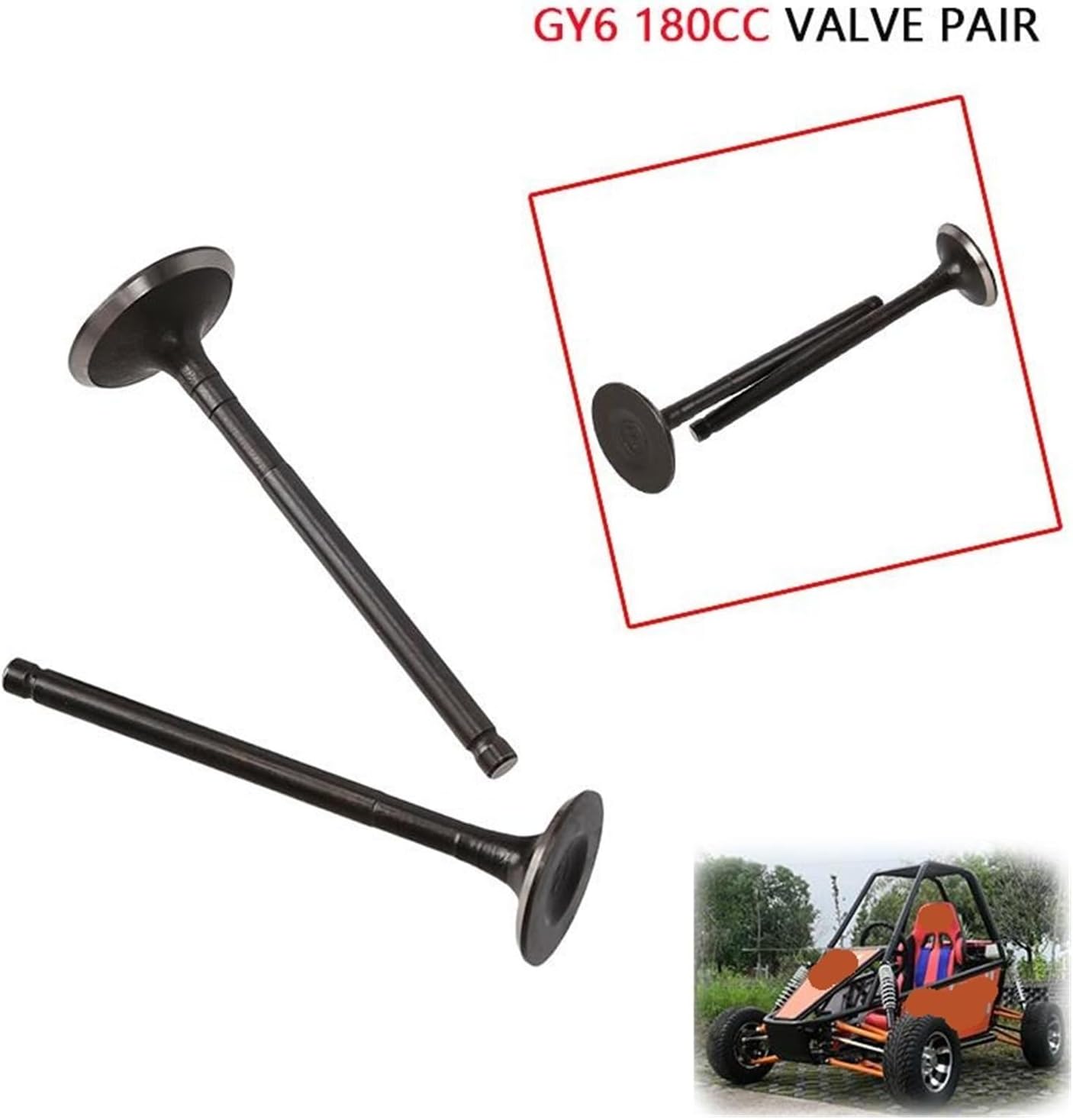 GY6 180cc Performance Valves - Compatible with GY6 150cc, 172cc, 180cc ATV and Kart Engines