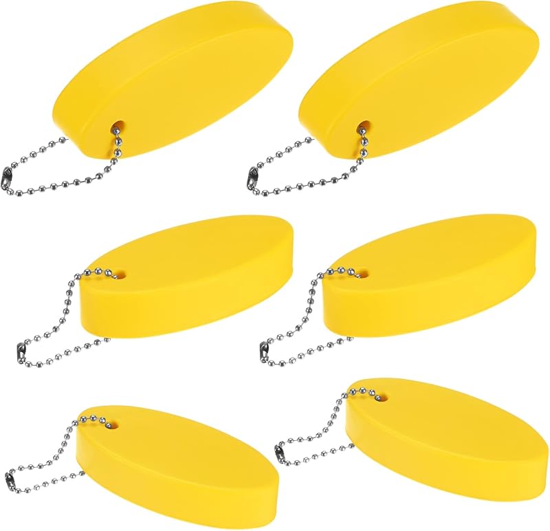 M METERXITY Chaveiro Flutuante em Espuma PU para Chaves de Embarcação, Amarelo, Kit com 6 unidades