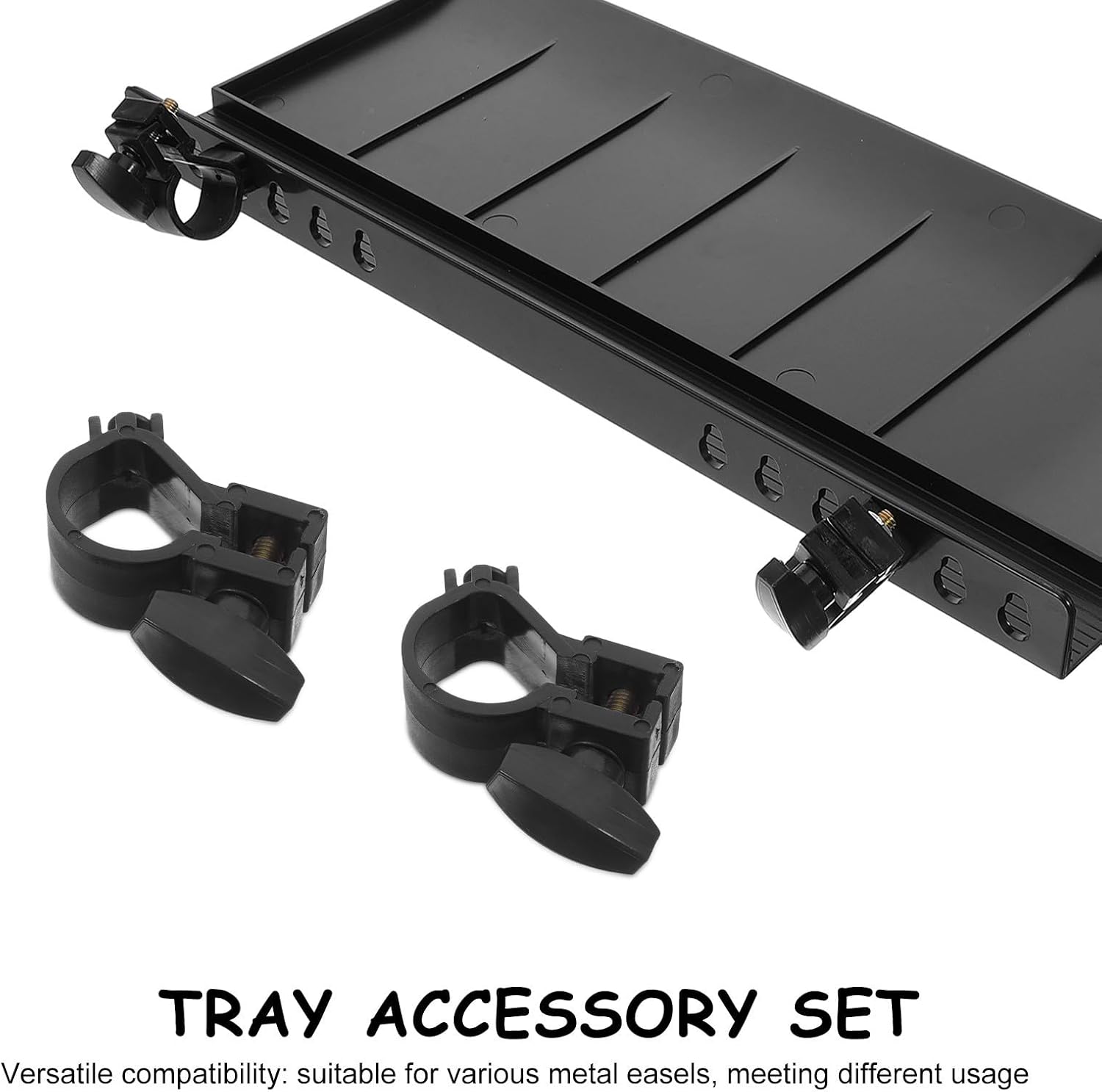 4pcs Compact Plastic Easel Accessory Set Quick Install Painting Stand Parts with Frame Bolts for Metal Easels General Tray Repair Kit for Artists