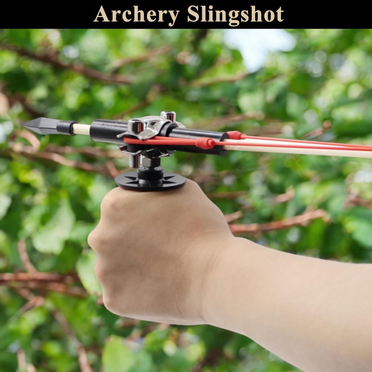 Archery Slingshot with 12 Wooden Arrows for Shooting Practice Recreational Games