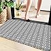 Produktbild Badematte 60x100 cm,Marokkanisches, arabisches Monochrom-Muster Orientalisch inspiriertes Design Oval Symmetr,Memory Foam Badezimmer Badeteppiche Saugfähige Rutschfester Badvorleger Waschbar Badematte