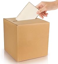 Kraft Card Box Wedding Favors, Post Box Voting Cardboard Card Receiving Money Box for Graduation, Classroom, Wedding Reception Anniversary Birthday Party Table Centerpiece Decor