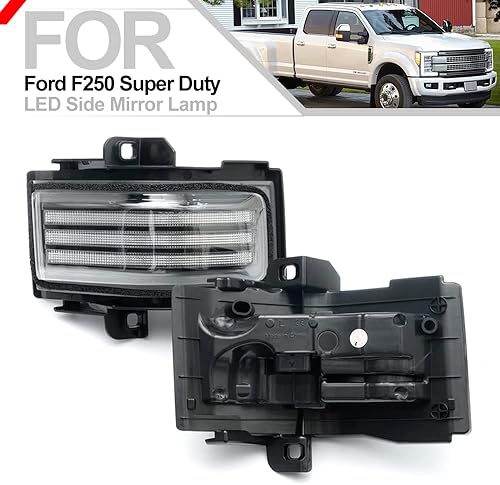 Miniatura 3 de Conjunto de luces LED para espejo lateral para Ford F-150 F-250 F-350 F-450 F-550 Super Duty 2015-2023 LED de remolque manual plegable espejo de