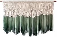 Vista 4 de Etlegor Tapiz de macramé para colgar en la pared, estilo nórdico, tapiz bohemio teñido con borlas, decoración de pared tejida para decoración