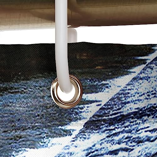 Rideau de douche polyester 240x200cm étanche pour grande baignoire