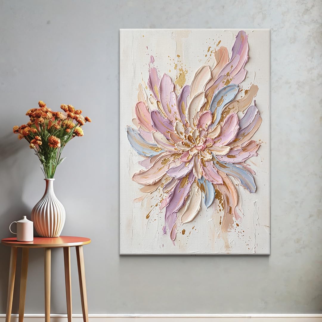 AREDE Bilder Wanddeko auf Leinwand Blume Von Eden Art Decor Wohnzimmer Deko Zimmer Wandbilder Modern Bild | 90 x 60 cm | Fertig zum aufhängen