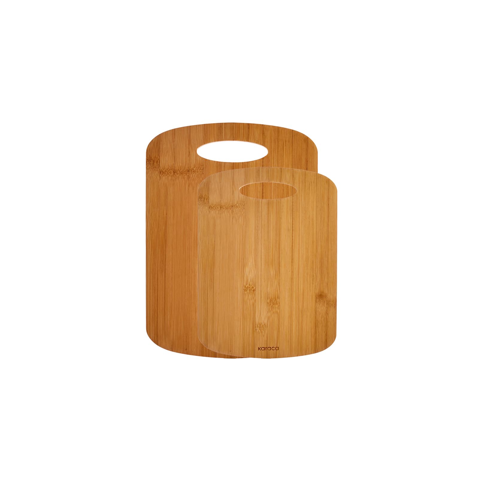 Karaca Defne 2 Piece Bamboo Wooden Chopping Board Set, Durable Wood Cutting Board for Kitchen Prep, Bread, Meat, Small & Large Sizes (28x20 cm / 33x24 cm)