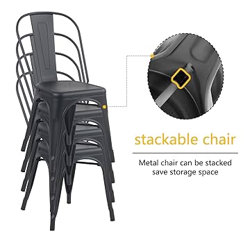 Amazon.com: YOUNIKE Metal Dining Chairs Set of 4 Iron