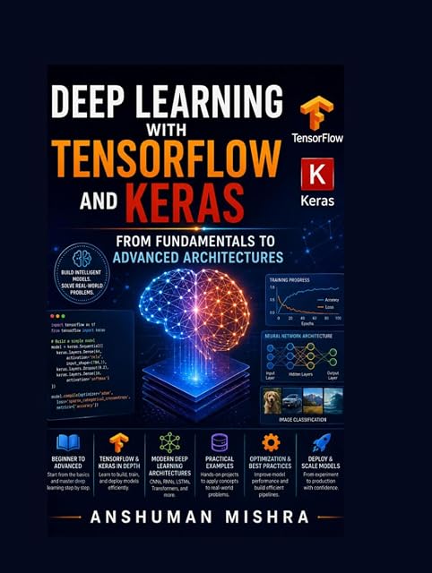 Portada de Deep Learning with TensorFlow and Keras: From Fundamentals to Advanced Architectures: Master Neural Networks, CNNs, RNNs, GANs & Transfer Learning with Real Projects