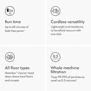 Dyson V8 Plus Cordless Vacuum, Cleans Hard Floors and Carpets, Detangles, Converts to Handheld, 115AW, 2 Power Modes, Up to 40 Minutes