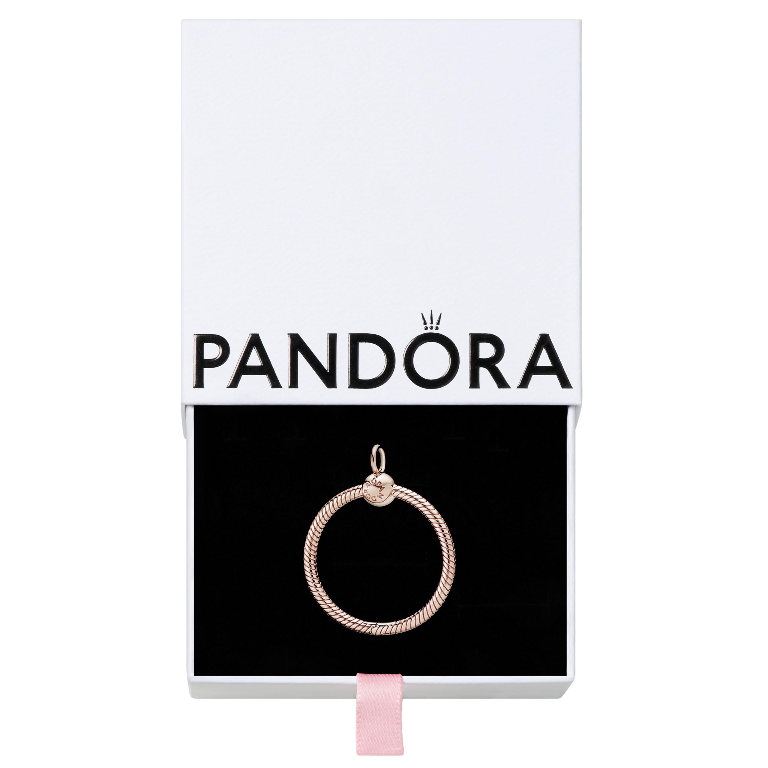 PANDORA Moments Medium O Pendant - 14k Gold Snake Chain Pendant - Compatible Moments Charms - Stunning Women's Jewelry - Gift for Her - With Gift Box