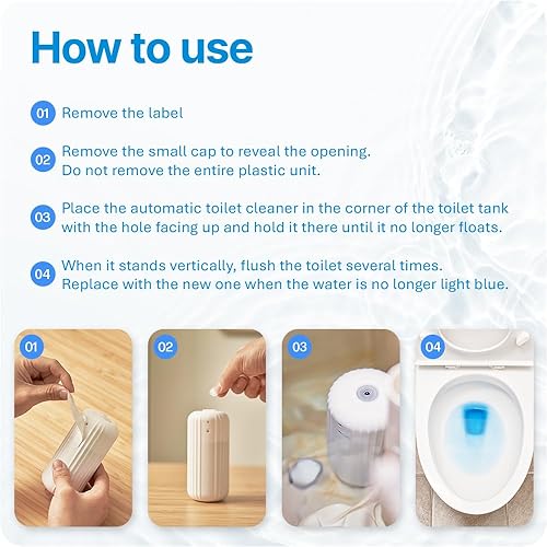 Miniatura 6 de Fresh & Fresh Limpiadores automáticos para inodoros (verde bosque)  3 botellas (hasta 2500 descargasbotella), limpiador de inodoro comercial y