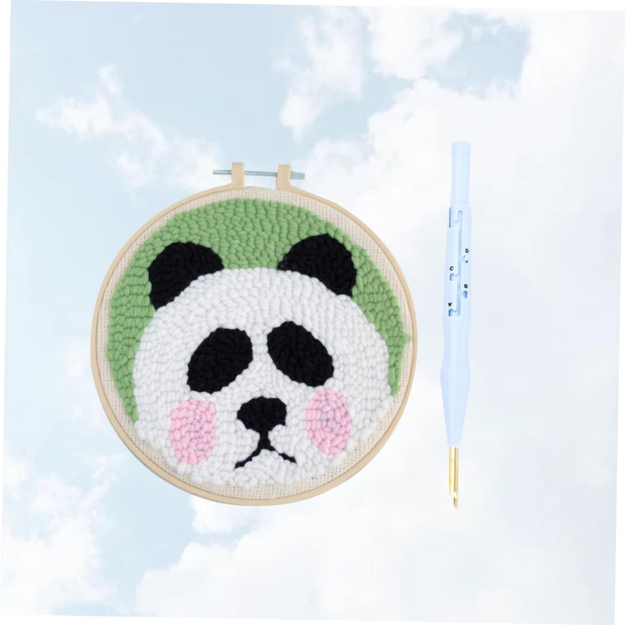 DIYEAH 2sets Strumenti Per Ricamo Kit Di Punch Needle Per Principianti Con Thread Colorati e Design Panda Per Attività Creative Per Ragazzo Ragazza e Adulti