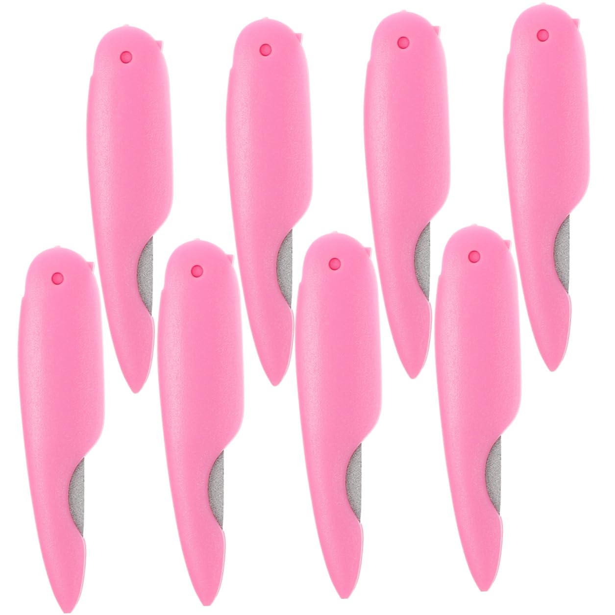 Alipis Set 8 Pezzi Limette per Unghie in Metallo e Abs Rosa, Design Pieghevole Portatile, Facili da Usare per Manicure Professionale e Uso Domestico