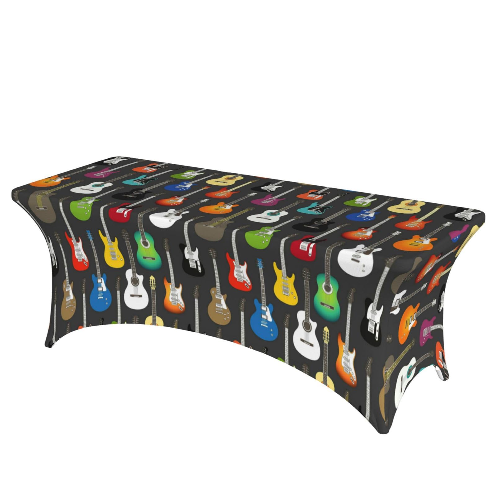ERCgad Color Acoustic And Guitars Print Rectangular Tablecloth Dining Banquet Party Events Home Celebration Table Cover