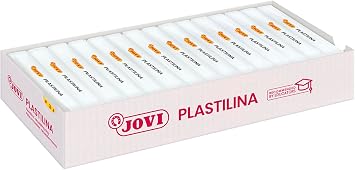 Jovi Plastilina Non-Drying Modeling Clay, 15 Bars of 5.29 oz Each, White, 5 lb Total, Non-Toxic, Gluten-Free, Reusable, for Kids and Adults, Arts and Crafts Projects