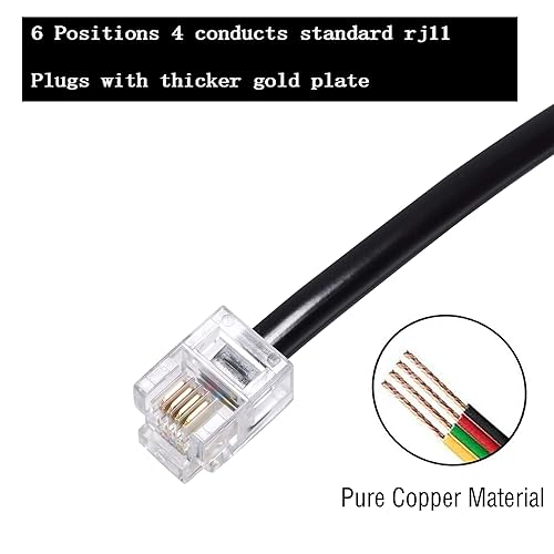 Miniatura 5 de Ubramac Divisor de línea telefónica, divisor de teléfono, con enchufes RJ11 6P4C, adecuado para teléfono, máquina de fax, paquete de 2 unidades
