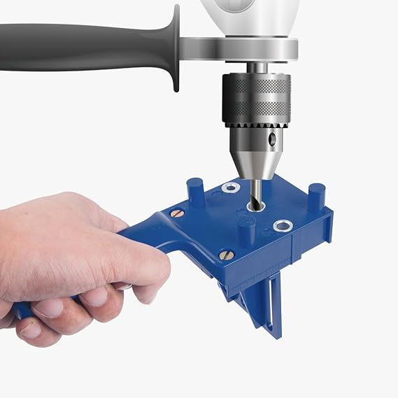 Dowel Jig Kit 41PCS Woodworking Dowel Jig Kit 6/8/10mm, Pocket Hole Jig Kit, Doweling Jig, Jigs Doweling Hole Saw Tools (Blue)