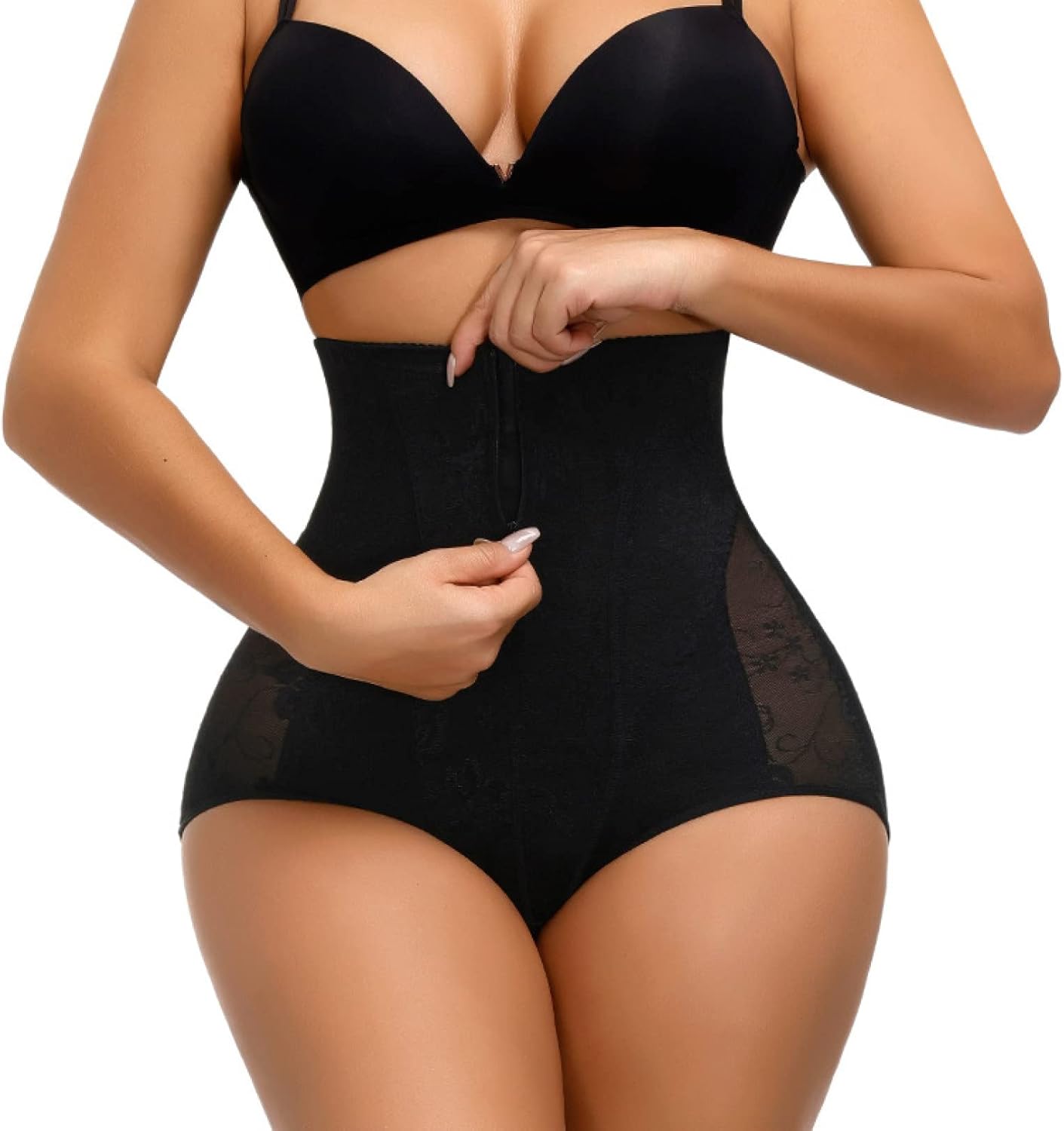 High Waist Trainer Women Tummy Control Body Shaper Slimming Leggings Butt Lifter Shapewear Underwear,Beige-X-Small