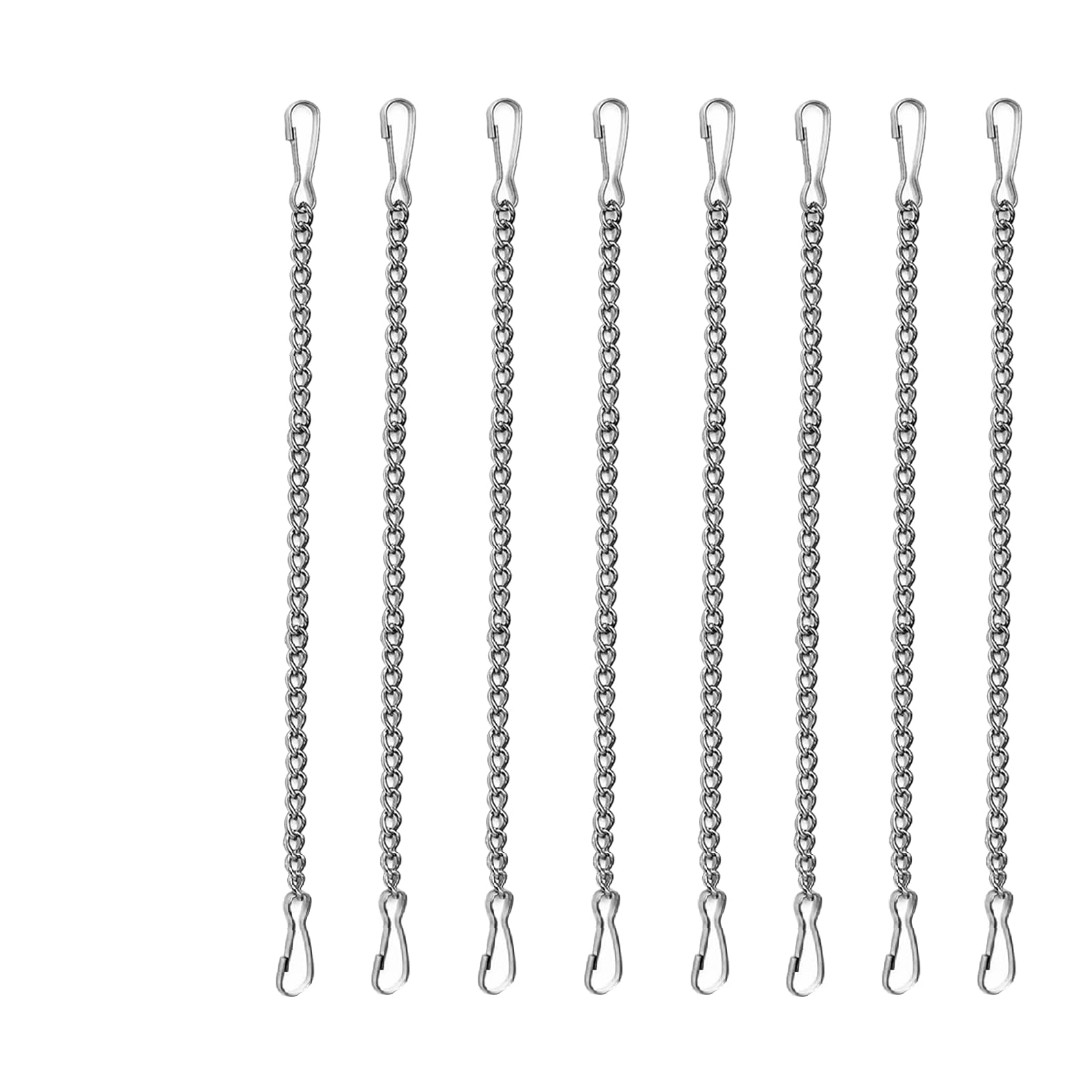 8PCS 20 Inch Stainless Steel Hanging Chains for Stained Glass Panels - Silver 304 Decorative Chains for Suncatcher Crystals, Window Art & Outdoor Decor