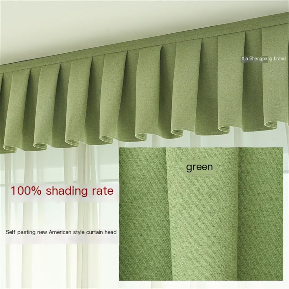 Selbstklebender Vorhangkopf, verdunkelnde Fenstervolants, einfarbig, Querbehang, einfache Installation, lichtblockierende Kopfleiste, Erkerfenster, Schlafzimmer, Wohnzimmer, Heimdekoration