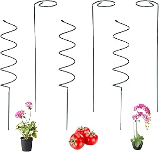 15.75″ Spiral Tomato Plant Stake, Small Spiral Plant Support, Garden Twist Stick for Climbing Plants, Indoor/Outdoor Plant and Rose