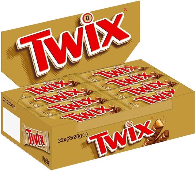 Mars Twix Twin Chocolate Standard Bar - 50 g x Pack of 32