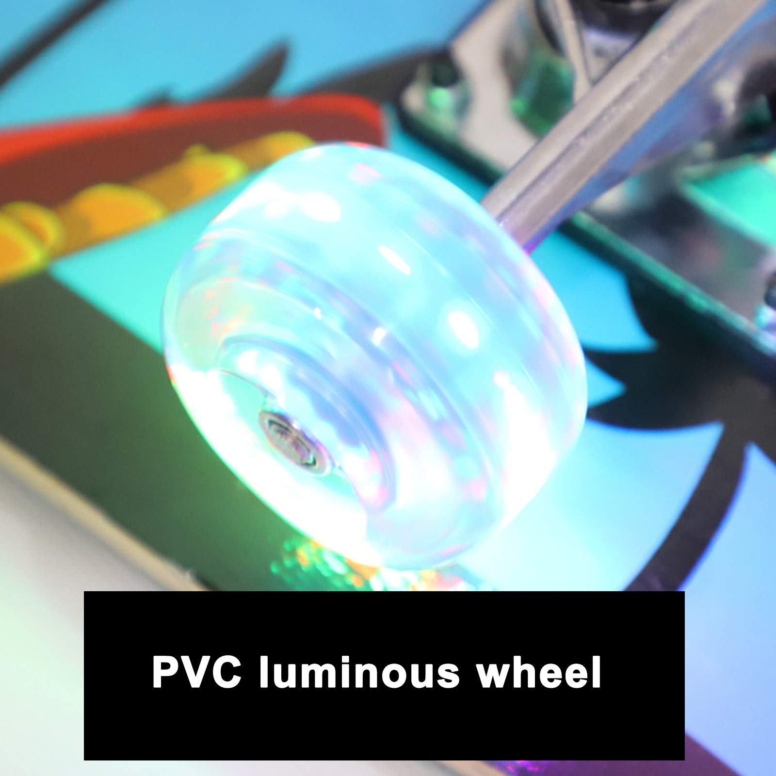 Skateboard Planche à roulettes pour Enfants LED 28 Pouces en éRable Mini Cruiser Planche à roulettes, Skateboard Clignotante à LED pour Enfants âGéS De 6 à 15 Ans