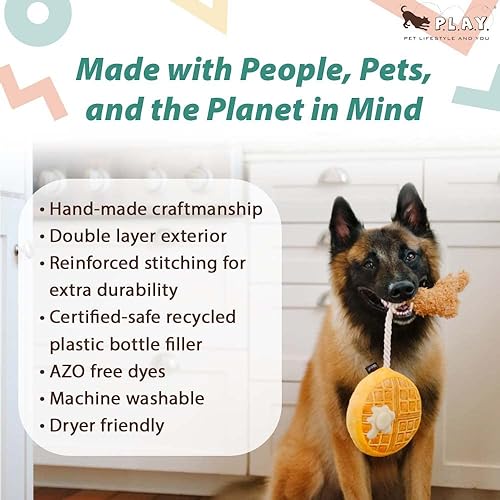 Miniatura 3 de Juguetes de felpa lindos para perros  Juguete duradero con temática de comida chirriante para cachorros y perros pequeños, lavable a máquina,