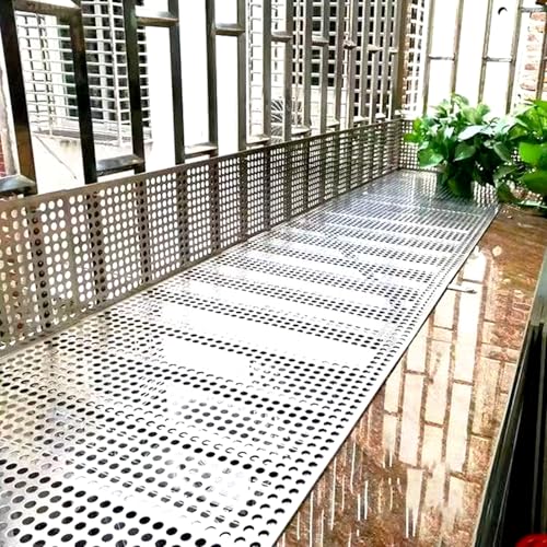 Vllentin Chapa Perforada de Acero Inoxidable 304,Placa Perforada anticaídas,Malla Metálica Decorativa con Agujero de 8 mm,Almohadilla antirrobo for Ventanas,para Balcones Escaleras Valla Jaula