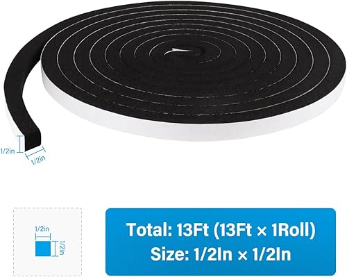 Miniatura 2 de Cinta aislante de espuma, burletes para puertas y ventanas, puerta corrediza, sello para puertas a prueba de sonido, burletes, burletes para aire