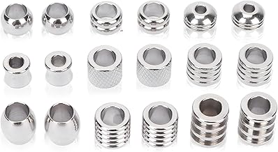 18 Pieces Beard Beads, Viking Hair Beads, Stainless Steel High Hardness Braiding Accessories, Suitable for Hair, Beard Weaving, Pendant, Bracelet and Jewelry, DIY, etc.