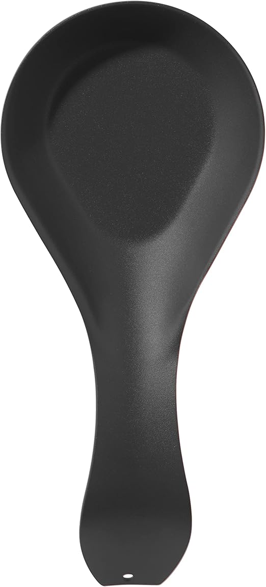 OGGI Stainless Steel Spoon Rest- Long Handle Holds Kitchen Utensils in Place, Great Spoon Rest for Counter, Stove Top, or Coffee Station; Kitchen Accessories, Utensil Rest, Black