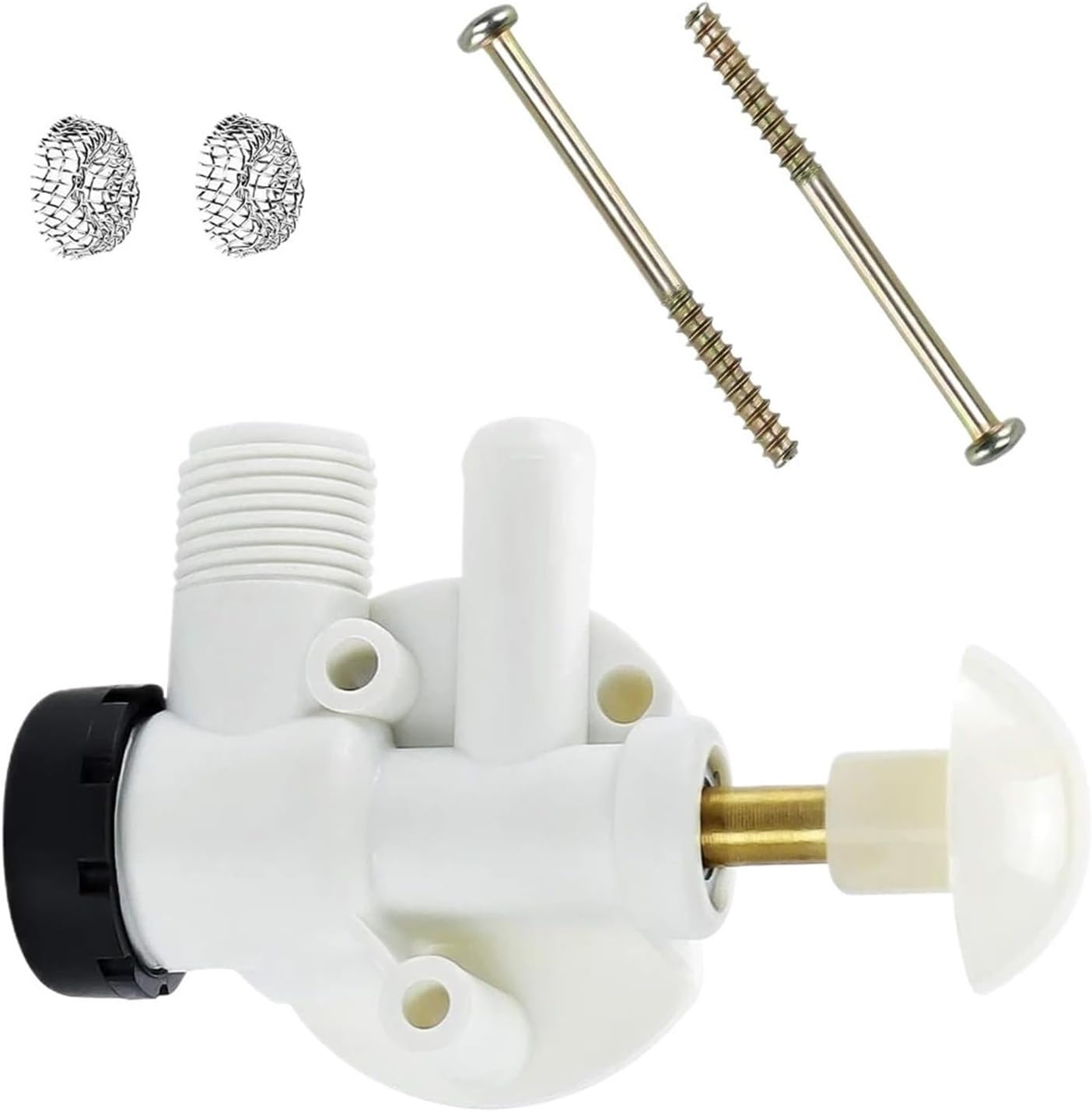 Toilet Flush Valves 2set Water Valve Assembly Camper Trailer Toilet Repair Kit for Boat Pedal Flush Toilets