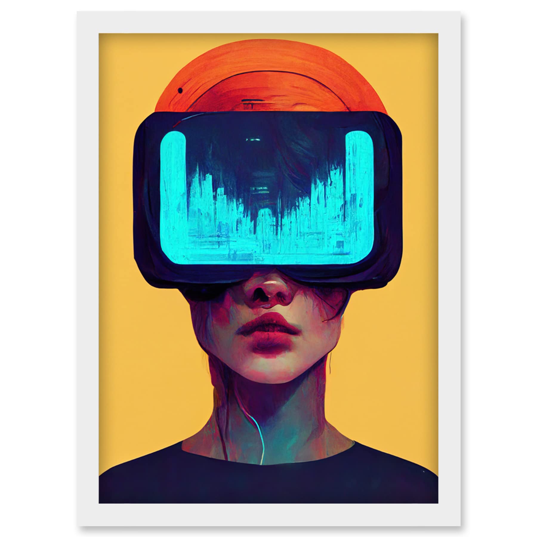 Doppelganger33 LTD Funky Virtual Reality Gamer Kids Artwork Framed Wall Art Print A4